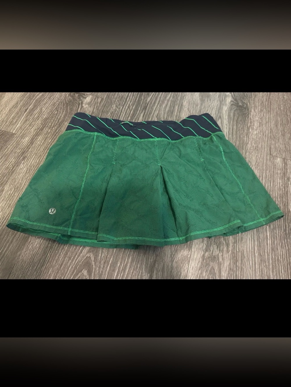 Lululemon Green Tennis Skirt with Navy Waistband